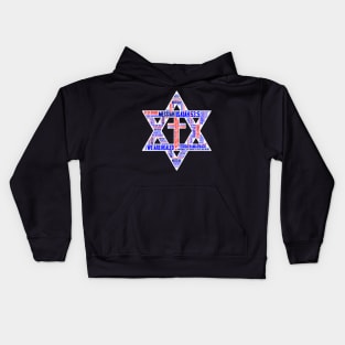 Isaiah 53-5 Word Cloud Messianic Star David Crucifix Kids Hoodie